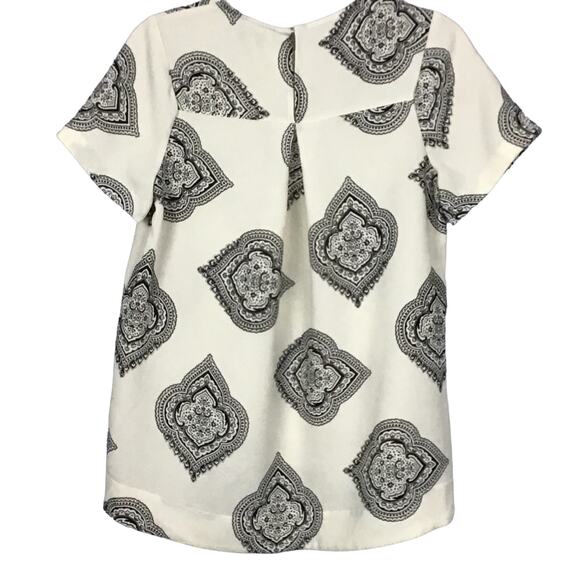 Madewell Tailored Tee Estate Paisley Cream Black Pullover Top Shirt sz Small - Picture 4 of 12